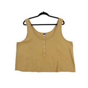 Old Navy Ribbed Henley Tank Top Butter Yellow Xl Soft Comfortable Layering Piece